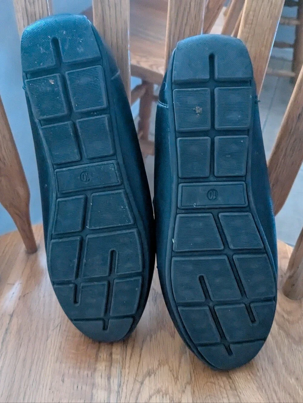 Nine West Black Leather Driving Loafers Moccasins - Size 10